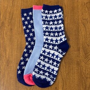 Star Patterned Blue and Pink Socks (New)